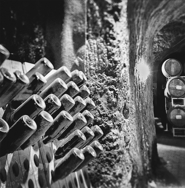 Champagne Bottles in Cave Napa Valley  